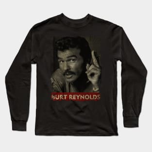 TEXTURE ART-Burt Reynolds - RETRO STYLE 2 Long Sleeve T-Shirt